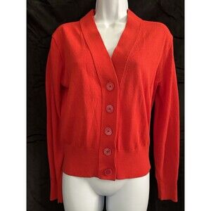 J. Crew Red Button Up V Neck Cardigan